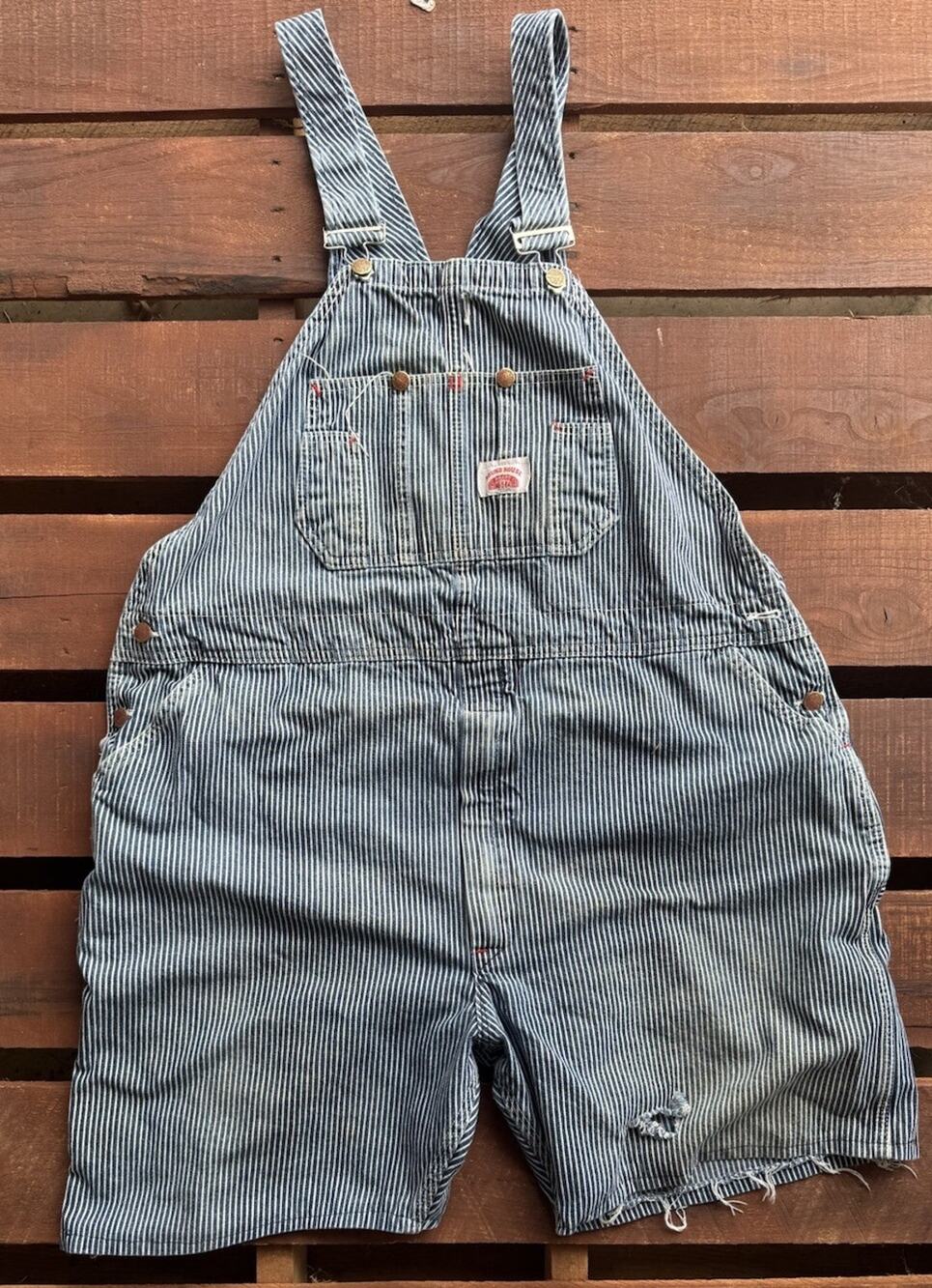 Round House Hickory Stripe Bib Shortalls Overalls Shorts Made in USA
